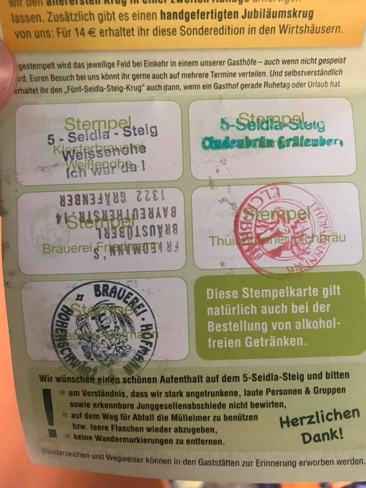 Stempelkarte für den Fünf-Seidla-Steig®