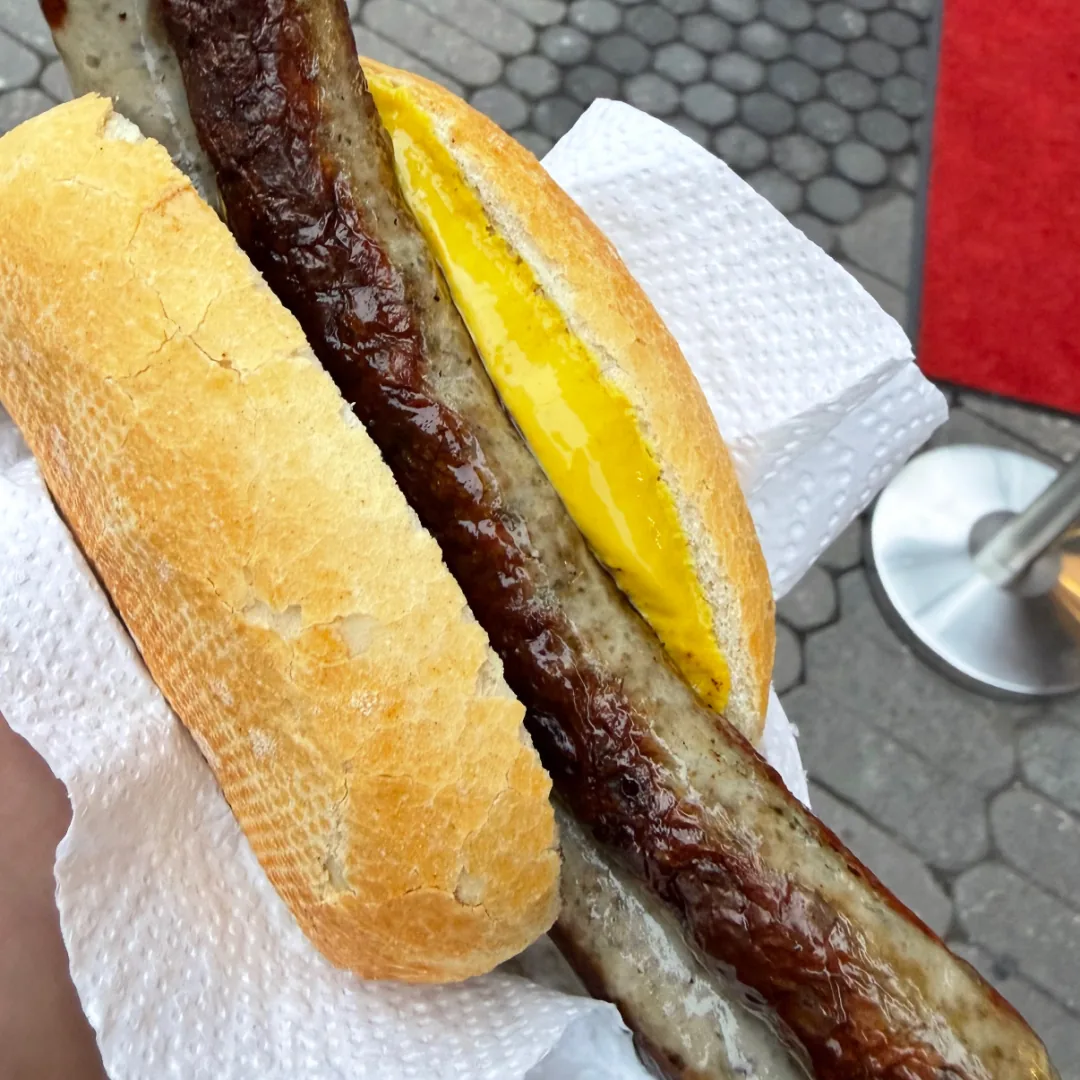 Game bratwurst from the Nuremberg Christkindlesmarkt