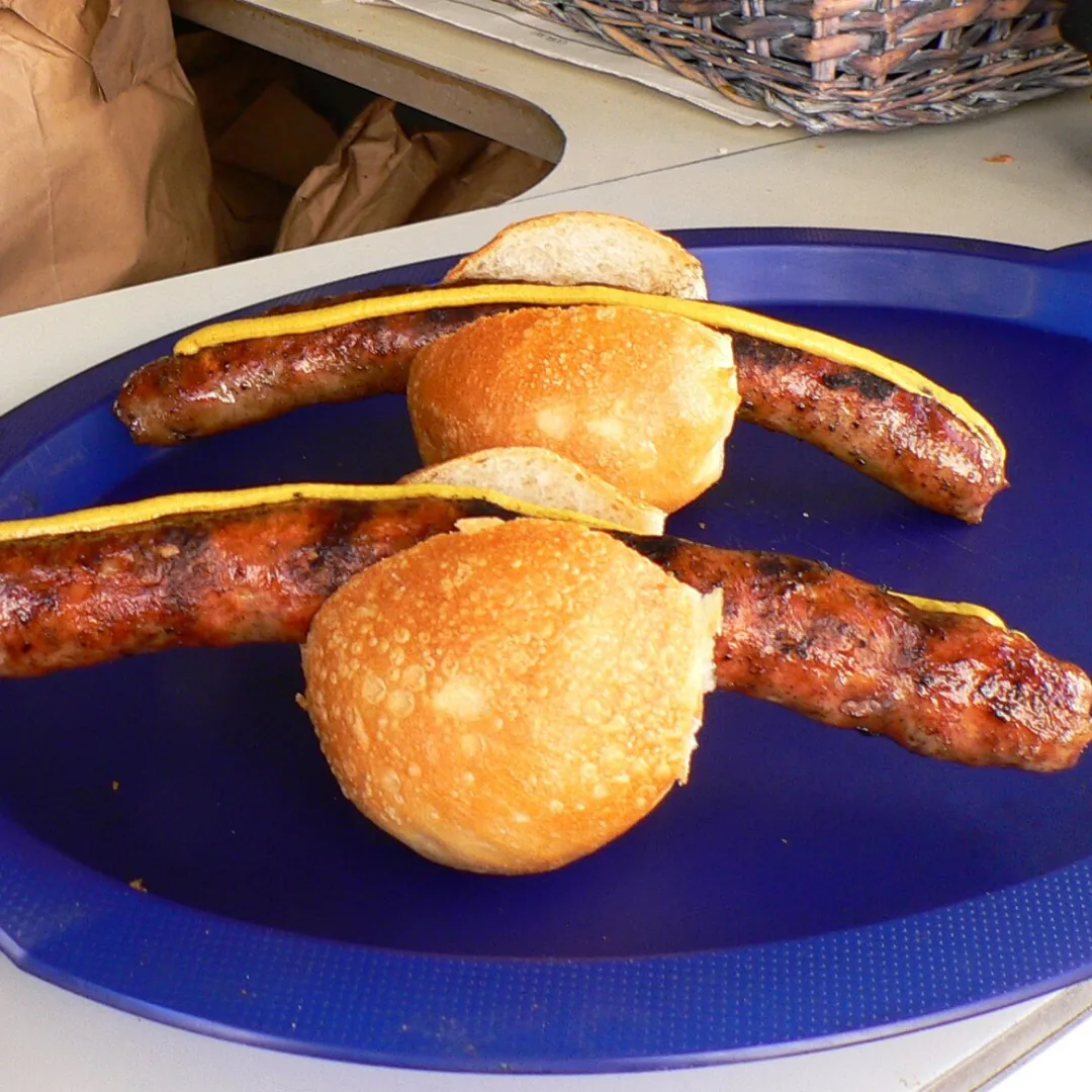 Coburger Bratwurst in a roll